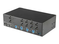 Startech StarTech.com 4-Port Dual Monitor HDMI KVM Switch with Audio & USB 3.0 hub - 4K 30Hz - 4 PC Mac Computer KVM Switch Box for HDMI Display (SV431DHD4KU) - Omkopplare för tangentbord/video/mus/ljud/USB - 4 x KVM/ljud/USB - rackmonterbar SV431DHD4KU