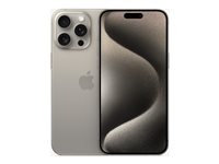 Apple iPhone 15 Pro Max - 5G älypuhelin - Kaksois-SIM / sisäinen muisti 512 Gt - OLED-näyttö - 6.7" - 2796 x 1290 pixels (120 Hz) - 3 takakameraa 48 MP, 12 MP, 12 MP - front camera 12 MP - luonnollinen titaani MU7E3QN/A