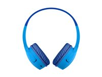 Belkin SoundForm Mini - Kuulokkeet mikrofonilla varustettu - korvien päällä - Bluetooth - langaton - 3,5 mm jakkiliitin - sininen AUD002BTBL