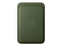 Apple - Plånbok för mobiltelefon/kreditkort - MagSafe-kompatibilitet - mikrotwill, FineWoven - mossgrön - för iPhone 12, 13, 14, 15, 16, 16e, 17, 17e, 18, Air MGH74ZM/A