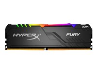 HyperX FURY RGB - DDR4 - pakkaus - 64 Gt: 4 x 16 Gt - DIMM 288 nastaa - 3200 MHz / PC4-25600 - CL16 - 1.35 V - puskuroimaton - non-ECC - musta HX432C16FB4AK4/64