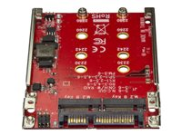 Startech Dual-Slot M.2-enhet till SATA-adapter för 2,5" Drive Bay - RAID - Kontrollerkort (RAID) - M.2 - M.2 Card - RAID 0, 1, JBOD, BIG - SATA 6Gb/s - röd S322M225R