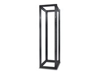 APC NetShelter 4 Post Open Frame Rack - Rack - svart - 44U - för P/N: SMTL1500RM3UC, SMTL1500RMI3UC, SMX2KR2UNCX145, SRTL3KRM1UC, SRTL3KRM1UNC AR203A
