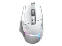 Logitech G G502 X PLUS - Hiiri - optinen - 11 painiketta - langaton - 2.4 GHz - USB Logitech LIGHTSPEED -vastaanotin - valkoinen 910-006171