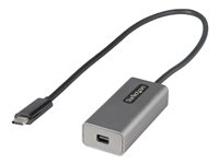 StarTech USB C to Mini DisplayPort Adapter, 4K 60Hz USB-C to mDP Adapter Dongle, USB Type-C to Mini DP Monitor/Display, Video Converter, Works w/ Thunderbolt 3, 12" Long Attached Cable - DP Alt Mode, mDP 1.2 (CDP2MDPEC) - Videokort - USB-C (hane) till Mini DisplayPort (hona) - Displayport 1.2/Thunderbolt 3 - 30.6 cm - 4K60Hz (3840 x 2160) stöd - grå CDP2MDPEC