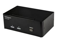 Startech DisplayPort KVM-switch med 2 portar för dubbla skärmar - 4K 60 Hz - Omkopplare för tangentbord/video/mus/ljud/USB - 2 x KVM/ljud/USB - 1 lokal användare - skrivbordsmodell - Växelström 120/230 V/likström 12 V - för P/N: SVA12M2NEUA, SVA12M5NA SV231DPDDUA2
