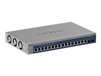 NETGEAR S3600 Series XS516TM - Kytkin - 2+/L3 Lite - smart - 16 x 10/25 Gigabit Ethernet + 2 x 10 Gb:n Ethernet SFP+ (maa-satelliittiyhteys) - työpöytä, telineeseen asennettava XS516TM-100EUS