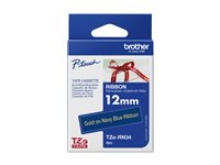 Brother TZe-RN34 - Guld på marinblå - Rulle (1,2 cm x 4 m) 1 kassett(er) bandtejp - för Brother PT-D600, H110; P-Touch PT-D450; P-Touch Cube PT-P300; P-Touch Embellish PT-D215 TZERN34