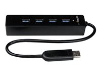Startech 4-Port USB 3.0 Hub with Built-in Cable - SuperSpeed Laptop USB Hub - Portable USB Splitter - Mini USB Hub (ST4300PBU3) - Hubb - 4 x SuperSpeed USB 3.0 - skrivbordsmodell - för P/N: FCREADMICRO3, MSDREADU3CA ST4300PBU3
