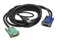APC - Tangentbords-/video-/muskabel - USB, HD-15 (VGA) (hane) till HD-15 (VGA) (hane) - 1.83 m - svart, blå, grön - för P/N: AP5201, AP5202, AP5808, AP5816, KVM1116R AP5821