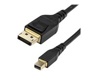StarTech 3ft (1m) VESA Certified Mini DisplayPort to DisplayPort 1.4 Cable, 8K 60Hz HBR3 HDR, Super UHD mDP to DP 1.4 Cord, Slim (34 AWG) Ultra HD 4K 120Hz, Monitor/Video Cable - mDP to DP Cable (DP14MDPMM1MB) - DisplayPort-kabel - Mini DisplayPort (hane) spärrad till DisplayPort (hane) spärrad - DisplayPort 1.4 - 1 m - stöd för 8K - svart DP14MDPMM1MB