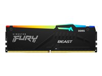 Kingston FURY Beast RGB - DDR5 - moduuli - 32 Gt - DIMM 288 nastaa - 5200 MHz / PC5-41600 - CL40 - 1.25 V - puskuroimaton - on-die ECC KF552C40BBA-32