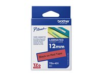 Brother TZe-431 - Svart på röd - Rulle (1,2 cm x 8 m) 1 kassett(er) bandlaminat - för Brother PT-D210, D600, H110, P750, P950; P-Touch Cube PT-P300; P-Touch Cube Pro PT-P910 TZE431