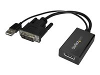 StarTech DVI to DisplayPort Adapter - USB Power - 1920 x 1200 - DVI to DisplayPort Converter - Video Adapter - DVI-D to DP (DVI2DP2) - Videokort - dubbel länk - DVI-D (hane) till DisplayPort (hona) - USB-ström DVI2DP2