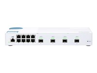 QNAP QSW-M408S - Kytkin - Hallinnoitu - 8 x 10/100/1000 + 4 x 10 Gigabit SFP+ - työpöytä QSW-M408S