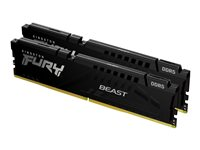 Kingston FURY Beast - DDR5 - pakkaus - 16 Gt: 2 x 8 Gt - DIMM 288 nastaa - 6000 MHz / PC5-48000 - CL36 - 1.35 V - puskuroimaton - on-die ECC - musta KF560C36BBEK2-16