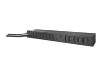 APC Basic Rack PDU - Virranjakelukaista (telineasennettava) - Vaihtovirta 200/208/230 V - tulo: NEMA L6-30 - lähtöliittimet: 12 (power IEC 60320 C13) - 1U - 3.7 m johto - musta malleihin P/N: SMTL1000RMI2UC, SMX1000C, SMX1500RM2UC, SMX1500RM2UCNC, SMX750C, SMX750CNC AP9571A