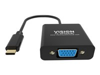 VISION - Näyttösovitin - 24 pin USB-C uros to HD-15 (VGA) naaras - musta - 1080p-tuki TC-USBCVGA/BL