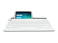 Logitech Multi-Device K480 - Tangentbord - trådlös - Bluetooth - Nordisk - vit 920-006363