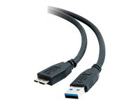 C2G - USB-kaapeli - USB Type A (uros) to Micro-USB-B (uros) - USB 3.0 - 1 m - musta 81683