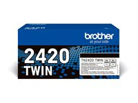 Brother TN2420 TWIN - 2-pack - Lång livslängd - svart - original - tonerkassett - för Brother DCP-L2510, L2530, L2537, L2550, HL-L2310, L2370, L2375, MFC-L2710, L2713 TN2420TWIN