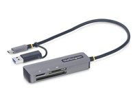StarTech.com USB 3.0 Multi-Media Memory Card Reader, SD/microSD/CompactFlash Card Reader, Portable USB 5Gbps Card Adapter, External USB-C Card Reader with Attached USB-A Adapter - Works with Any Operating System (FCREADMICRO3V2) - Kortläsare (CF II, SDHC, microSDHC, SDXC, microSDXC, SD 3.0 UHS-I) - USB 3.0/USB-C FCREADMICRO3V2
