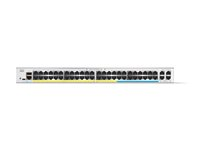 Cisco Catalyst 1300-48MGP-4X - Kytkin - L3 - Hallinnoitu - 32 x 10/100/1000 (PoE+) + 16 x 2.5G (PoE+) + 4 x 10 Gigabit SFP+ - telineeseen asennettava - PoE+ (370 W) C1300-48MGP-4X