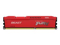 Kingston FURY Beast - DDR3 - pakkaus - 16 Gt: 2 x 8 Gt - DIMM 240-nastainen - 1600 MHz / PC3-12800 - CL10 - 1.5 V - puskuroimaton - non-ECC - punainen KF316C10BRK2/16