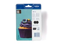 Brother LC123BK - Lång livslängd - svart - original - blister - bläckpatron - för Brother DCP-J100, DCP-J105, DCP-J132W, DCP-J4110DW, DCP-J552DW, DCP-J752DW LC123BKBP