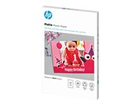 HP - Matt - 8,8 mil - 100 x 150 mm - 180 g/m² - 25 ark fotopapper - för Deskjet Ink Advantage 1275; OfficeJet 20X, 38XX, 52XX, 57XX, 68XX, 69XX, 80XX, 8702, 9012 7HF70A