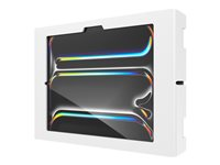Compulocks iPad Pro M4 11" (2024), Apex Secured Enclosure Wall Mount - Hölje - för surfplatta - glasfäste, utrymme - låsbar - höggradig aluminium - vit - skärmstorlek: 11" - monteringsgränssnitt: 100 x 100 mm - väggmonterbar - för Apple 11-inch iPad Pro (M4, M5) 11PAPX4W