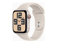 Apple Watch SE (GPS + Cellular) - 2. sukupolvi - 44 mm - tähtivalkoinen - älykello kanssa urheiluranneke - fluoroelastomeeri - tähtivalkoinen pannan koko: M/L - 32 Gt - Wi-Fi, Bluetooth, LTE - 4G - 33 g MRGX3KS/A