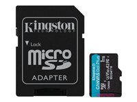 Kingston Canvas Go! Plus - Flash-minneskort (microSDXC till SD-adapter inkluderad) - 1 TB - A2 / Video Class V30 / UHS-I U3 / Class10 - mikroSDXC UHS-I SDCG4/1TB