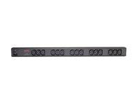 APC Basic Rack PDU Zero U - Virranjakelukaista (telineasennettava) - Vaihtovirta 120/208/230 V - tulo: EC 60320 C20 - lähtöliittimet: 15 (power IEC 60320 C13) - 0U - 2.5 m johto - musta malleihin P/N: AR3106SP, SMX1000C, SMX1500RM2UC, SMX1500RM2UCNC, SMX750C, SMX750CNC, SRT5KRMXLW-TW AP9572