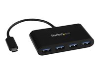 Startech USB-C-hubb med 4 portar - USB-C till 4x USB-A - USB 3.0-hubb - bussdriven - Hubb - 4 x SuperSpeed USB 3.0 - skrivbordsmodell HB30C4AB