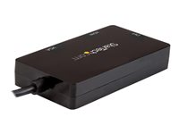 Startech USB-C-videoadapter med flera portar - 3-i-1 - 4K 30Hz - svart - Videokort - USB-C hane till HD-15 (VGA), DVI-I, HDMI hona - 15 cm - svart - aktiv omvandlare, 4K 30 Hz (3840 x 2160) stöd (HDMI), 1920 x 1200 (WUXGA) stöd 60 Hz (DVI och VGA) CDPVGDVHDBP