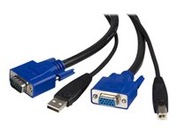 StarTech 2-in-1 Universal USB KVM Cable - Video / USB cable - HD-15 (VGA), USB Type B (M) to USB, HD-15 (VGA) - 15 ft - SVUSB2N1_15 - Video/USB-kabel - HD-15 (VGA), USB typ B (hane) till USB, HD-15 (VGA) - 4.6 m - för P/N: RKCOND17HD, SV231USBGB, SV231USBLC, SV431USB, SV431USBAE, SV431USBAEGB, SV431USBDDM SVUSB2N1_15