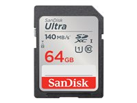 SanDisk Ultra - Flash-muistikortti - 64 Gt - Class 10 - SDHC UHS-I SDSDUNB-064G-GN6IN