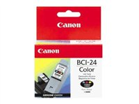 Canon BCI-24C - Färg (cyan, magenta, gul) - original - bläcktank - för i45X; MultiPASS MP390; PIXMA iP1000, iP1500, iP2000, MP110, MP130; S200; SmartBase MP360 6882A026