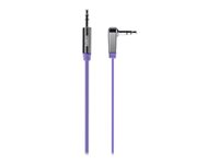 Belkin MIXIT Aux Cable - Ljudkabel - mini-phone stereo 3.5 mm hane till mini-phone stereo 3.5 mm hane - 91 cm - lila - platt, 90° anslutning AV10128CW03-PUR