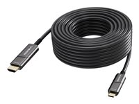 VISION - Adapterkabel - USB-C hane till HDMI hane - 50 m - fiberoptisk - svart - 4K60Hz (3840 x 2160) stöd, aktiv TC 50MUSBCHDMI+/BL