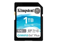 Kingston Canvas Go! Plus - Flash-muistikortti - 1 Tt - Video Class V30 / UHS-I U3 / Class10 - SDXC UHS-I SDG3/1TB