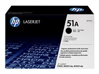 HP 51A - Musta - alkuperäinen - LaserJet - väriainekasetti (Q7551A) malleihin LaserJet M3027, M3027x, M3035, M3035xs, P3005, P3005d, P3005dn, P3005n, P3005x Q7551A