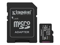 Kingston Canvas Select Plus - Flash-minneskort (microSDXC till SD-adapter inkluderad) - 512 GB - A1 / Video Class V30 / UHS Class 3 / Class10 - mikroSDXC UHS-I SDCS3/512GB