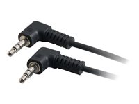 C2G Value Series - Ljudkabel - mini-phone stereo 3.5 mm hane till mini-phone stereo 3.5 mm hane - 2 m - skärmad - svart - 90° anslutning, högervinklad kontakt 80124