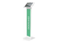 Compulocks iPad Pro M4 11" (2024), Apex Enclosure Brandable Floor Stand - Monteringssats (golvställ, hölje) - exponerad frontkamera - för surfplatta - märkningsbar - låsbar - metallram - vit - skärmstorlek: 11" - väggmonterbar - för Apple 11-inch iPad Pro (M4) 140W11PAPX4W