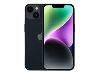 Apple iPhone 14 Plus - 5G älypuhelin - Kaksois-SIM / sisäinen muisti 256 Gt - OLED-näyttö - 6.7" - 2778 x 1284 pikseliä - 2 takakameraa 12 MP, 12 MP - front camera 12 MP - keskiyö MQ533QN/A