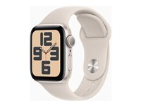 Apple Watch SE (GPS) - 2. sukupolvi - 40 mm - tähtivalkoinen - älykello kanssa urheiluranneke - fluoroelastomeeri - tähtivalkoinen pannan koko: M/L - 32 Gt - Wi-Fi, Bluetooth - 26.4 g MR9V3KS/A
