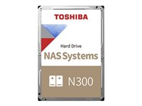 Toshiba N300 NAS - Kiintolevyasema - 18 Tt - sisäinen - 3.5" - SATA 6Gb/s - 7200 kierrosta/min - puskuri: 512 Mt HDWG51JUZSVA