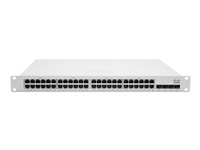 Cisco Meraki Cloud Managed MS350-48LP - Kytkin - L3 - Hallinnoitu - 48 x 10/100/1000 (PoE+) + 4 x 10 Gigabit SFP+ (maa-satelliittiyhteys) - telineeseen asennettava, työpöytä - PoE+ (370 W) MS350-48LP-HW